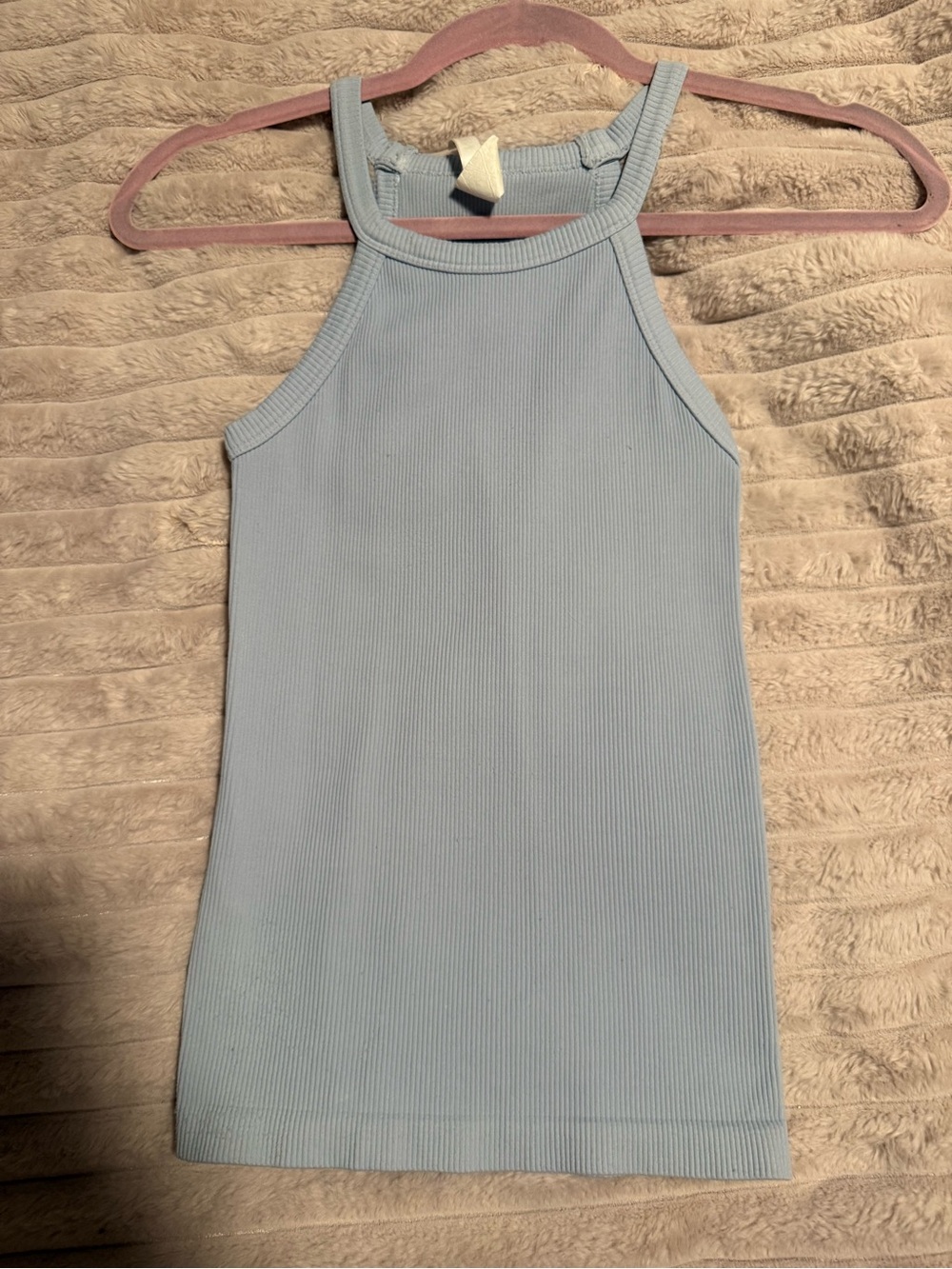 Nikibiki Light Blue Ribbed Halter Mini Dress